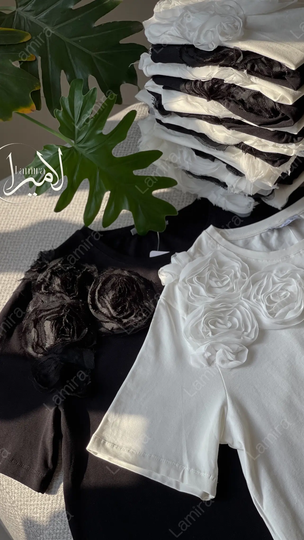 تیشرت ترک طرح گل برجسته